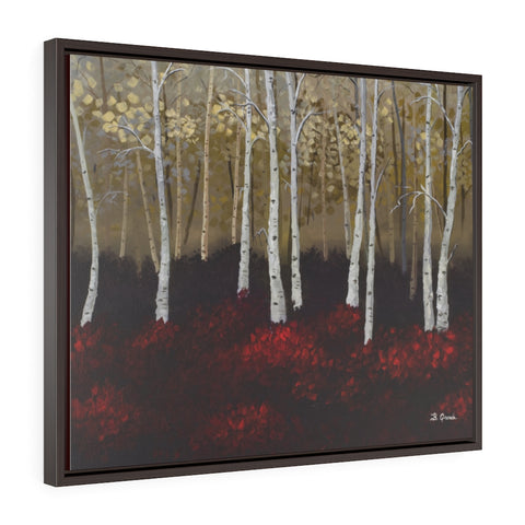 Birch Trees, Autumn (by Brent Grenda) - Framed Premium Gallery Wrap Canvas