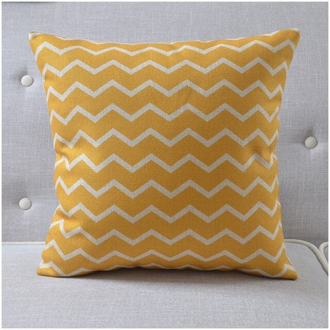 Yellow and White Patterned Accent Pillows.  (45x45cm)