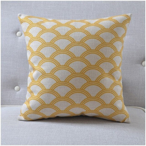 Yellow and White Coastal Decor Accent Pillows..  (45x45cm)