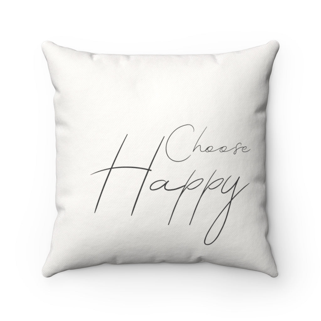 Choose Happy (off-white) - Square Accent Pillow