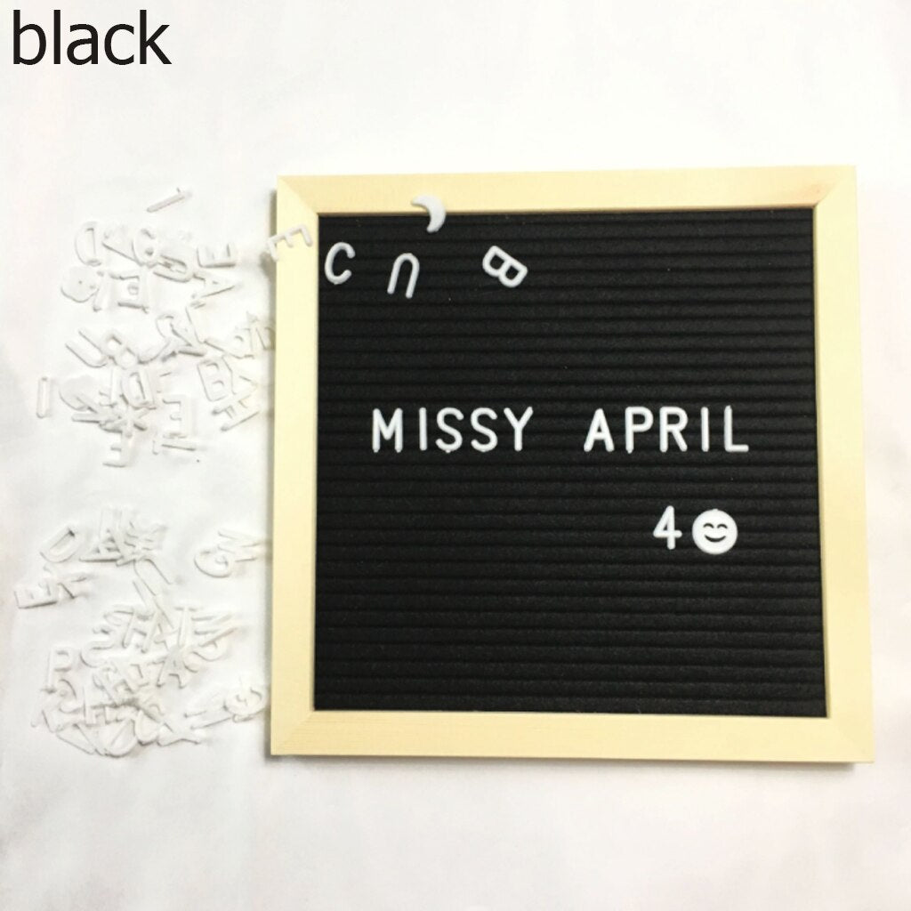 Decorative Felt Letter Board with Wooden Frame