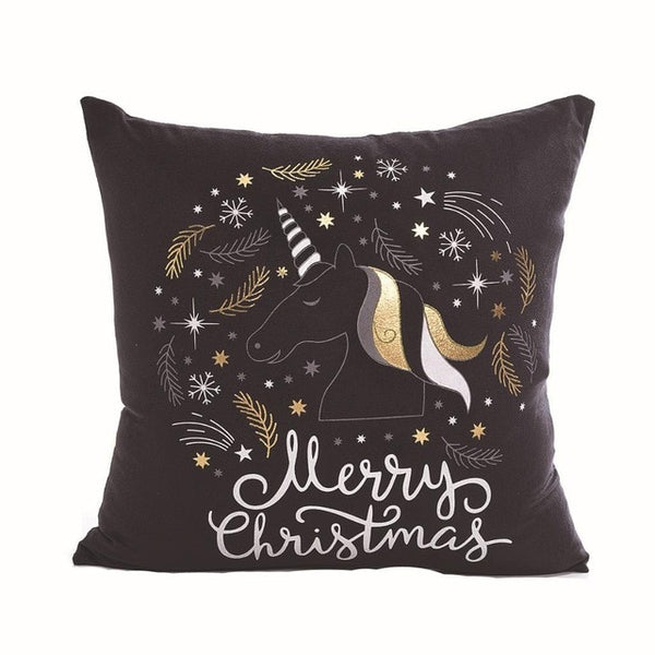 Black Gold and White printed cotton accent pillows